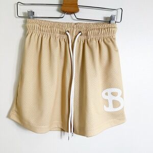 BKTSQD Bucket Squad Mesh Shorts Mens XS Tan Beige Athletic Basketball